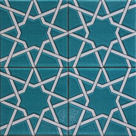 20x20 cm Çini Karo D-94 Yıldız Geçme